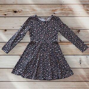 The Children's Place Cheetah Leopard Print Long Sleeve Dress